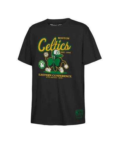Mitchell & Ness Kids' Big Boys And Girls Black Boston Celtics Retro Mascot Script T-shirt