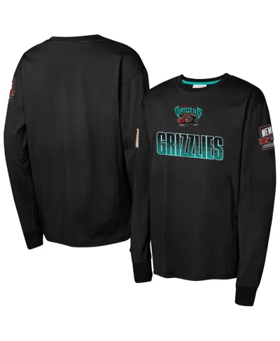 Mitchell & Ness Kids' Big Boys And Girls Black Memphis Grizzlies Hardwood Classics All Over Long Sleeve T-shirt
