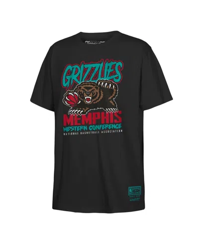 Mitchell & Ness Kids' Youth  Black Memphis Grizzlies Retro Mascot Script T-shirt