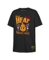 Mitchell & Ness Big Boys And Girls Black Miami Heat Retro Mascot Script T-shirt