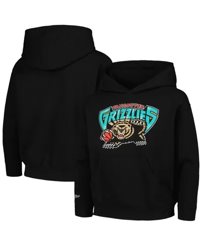 Mitchell & Ness Kids' Big Boys And Girls Black Vancouver Grizzlies Hardwood Classics Retro Logo Pullover Hoodie