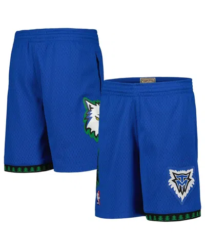 Mitchell & Ness Mitchell Ness Big Boys And Girls Blue Minnesota Timberwolves Hardwood Classics Swingman Shorts