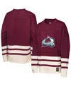 Mitchell & Ness Big Boys And Girls Burgundy Colorado Avalanche Chainstitch Heavyweight Long Sleeve Top In Burgundy