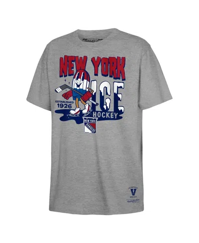 Mitchell & Ness Mitchell Ness Big Boys And Girls Gray New York Rangers Popsicle T-shirt