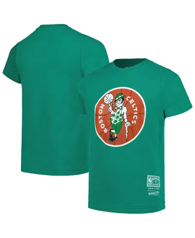 Mitchell & Ness Kids' Big Boys And Girls Kelly Green Boston Celtics Hardwood Classics Retro Logo T-shirt