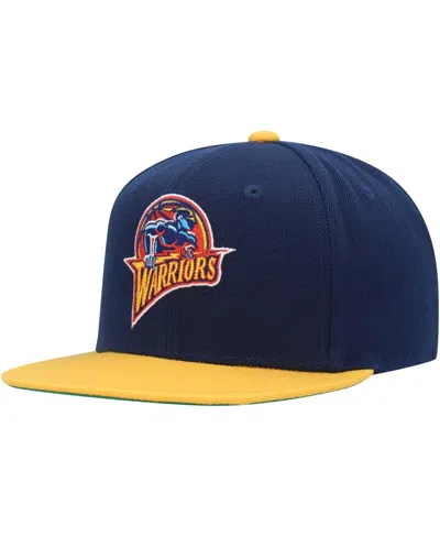 Mitchell & Ness Kids' Big Boys And Girls  Navy, Gold Golden State Warriors Two-tone Snapback Hat In Navy,gold