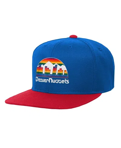 Mitchell & Ness Kids' Big Boys And Girls  Royal, Red Denver Nuggets Two-tone Snapback Hat In Royal,red