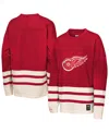 Mitchell & Ness Big Boys And Girls Red Detroit Red Wings Chainstitch Heavyweight Long Sleeve Top In Red