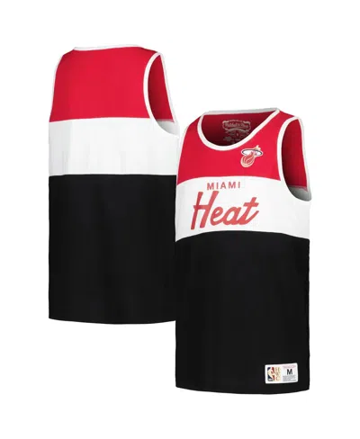 Mitchell & Ness Kids' Big Boys And Girls Red/black Miami Heat Hardwood Classics Special Script Tank Top In Red,black