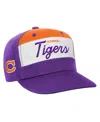 Mitchell & Ness Big Boys And Girls White/purple Clemson Tigers Retro Sport Colorblock Script Snapback Hat In White,purple