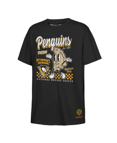 Mitchell & Ness Kids' Big Boys And Girlsâ Black Pittsburgh Penguins Concession Stand T-shirt
