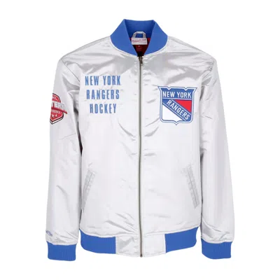 Mitchell & Ness Bomber Jacket Men's Nhl Team Og 2.0 Lightweight Satin Jacket Vintage Logo Neyran Silver