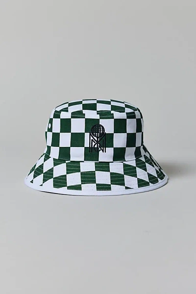 Mitchell & Ness Branded Checkerboard Bucket Hat In Green, Men's At Urban Outfitters