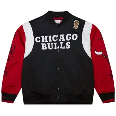 Mitchell & Ness Chicago Bulls Team Origins Satin Full-snap Jacket In Black