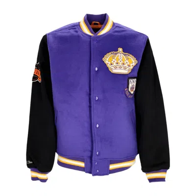 Mitchell & Ness College Jacket Men's Nhl Team Legacy Varsity Jacket Loskin In Purple/black
