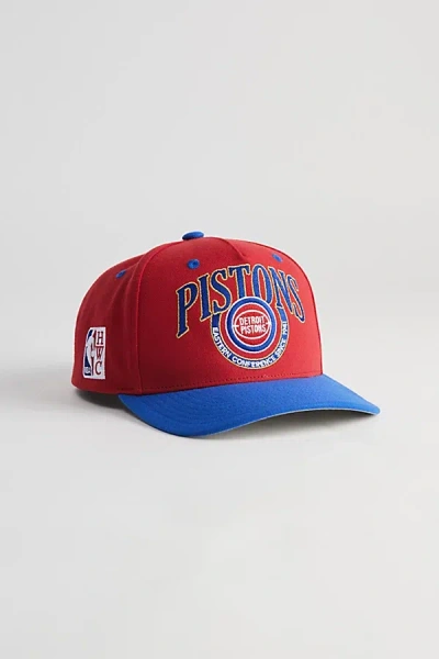 Mitchell & Ness Crown Jewels Pro Detroit Pistons Snapback Hat In Red, Men's At Urban Outfitters In Pink