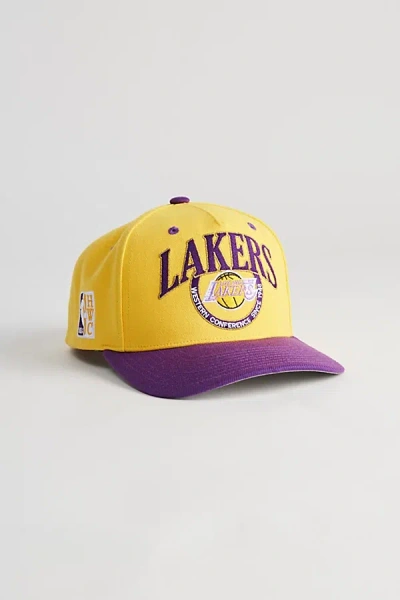 Mitchell & Ness Crown Jewels Pro La Lakers Snapback Hat In Yellow, Men's At Urban Outfitters