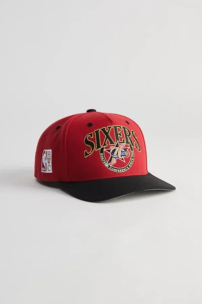 Mitchell & Ness Crown Jewels Pro Philadelphia 76ers Snapback Hat In Red, Men's At Urban Outfitters