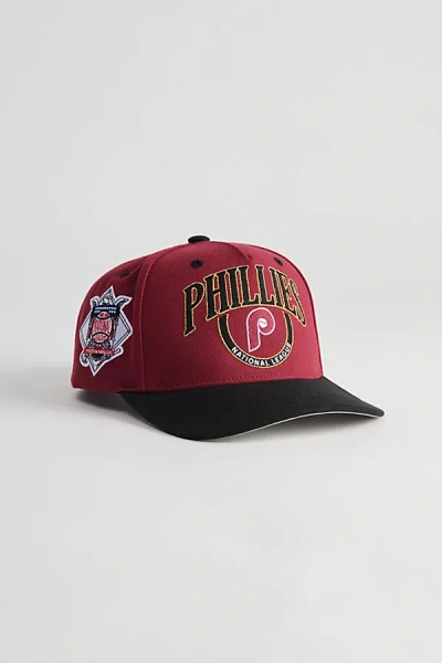 Mitchell & Ness Crown Jewels Pro Philadelphia Phillies Snapback Hat In Maroon, Men's At Urban Outfitters In Pink