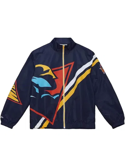 Mitchell & Ness Exploded Logo "warriors" Jacket In Blue