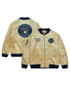 Mitchell & Ness Gold Milwaukee Brewers Og 2.0 Lightweight Satin Full-zip Jacket In Gold