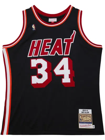 Mitchell & Ness Hardwood Classics Authentic "nba Miami Heat 2013-14 Ray Allen" Jersey In Black