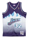 Mitchell & Ness Karl Malone Nba Utah Jazz 1996 Road Swingman Tank Top In Purple