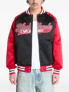 Mitchell & Ness Chicago Bulls Double Clutch Lw Satin Jacket In Black