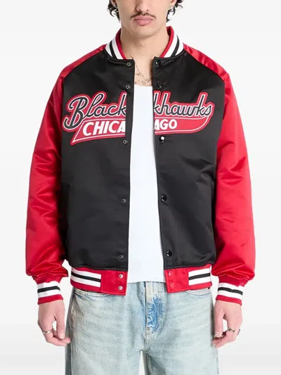 MITCHELL & NESS LOGO-PRINT BOMBER JACKET