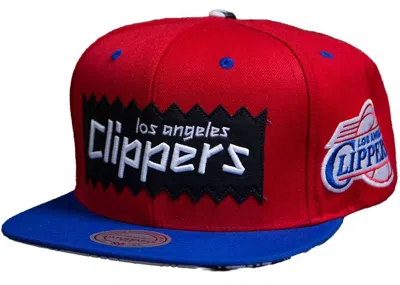 Pre-owned Mitchell & Ness Los Angeles Clippers Sta3 Wool Snapback Cap In Red/royal