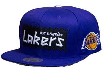 Pre-owned Mitchell & Ness Los Angeles Lakers Sta3 Wool Snapback Cap In Purple