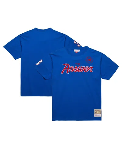 Mitchell & Ness Men's Allen Iverson Royal Philadelphia 76ers Premium Nickname T-shirt