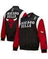 Mitchell & Ness Men's And Women's Black Chicago Bulls Vintage Team Origins Satin Full-snap Jacket In Black