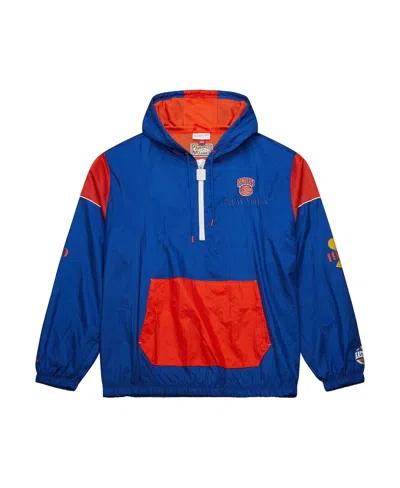 Mitchell & Ness Men's And Women's Blue New York Knicks Hardwood Classics Team Og 3.0 Anorak Half-zip Windbreaker Jac