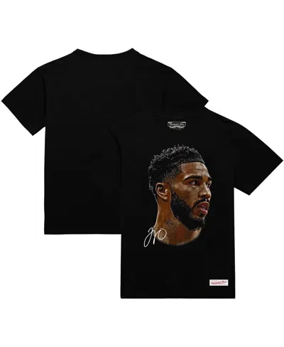Mitchell & Ness Men's And Women's Jayson Tatum Black Nba Real Big Face Player T-shirt