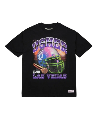 Mitchell & Ness Men's And Women's  Black Usher Super Bowl Lviii Collection Event Night T-shirt