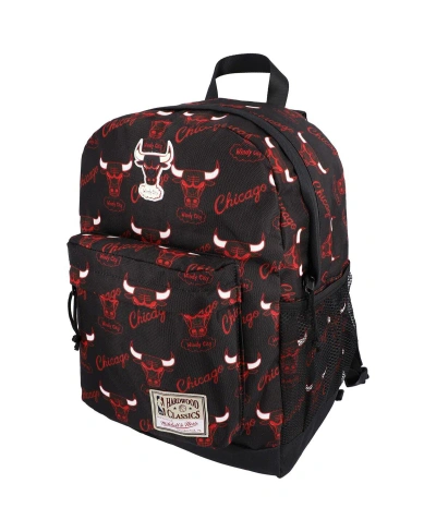 Mitchell & Ness Men's And Women's  Chicago Bulls Distressed Hardwood Classics Team Logo Backpack In Black