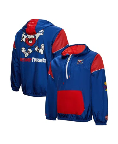 Mitchell & Ness Men's And Women's Royal Denver Nuggets Hardwood Classics Team Og 3.0 Anorak Half-zip Windbreaker Jac