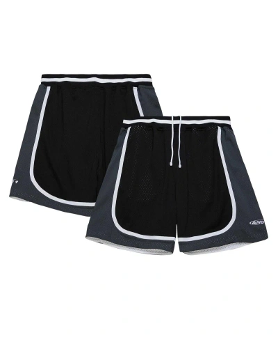 Mitchell & Ness Men's And1 Black, Green And1 Og Game Mesh Reversible Shorts In Black,green