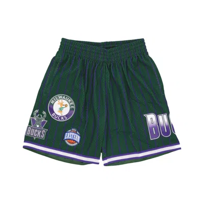 Mitchell & Ness Men's Basketball Shorts Nba Hometown Mesh Short Hardwood Classics Milbuc Green/purple