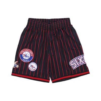 Mitchell & Ness Men's Basketball Shorts Nba Hometown Mesh Short Hardwood Classics Phi76e In Black/red