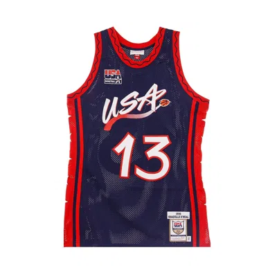 Mitchell & Ness Men's Basketball Tank Top Nba Authentic Jersey Hardwood Classics No.13 Shaquille O'neal 1996 Team Us In Original Team Colors
