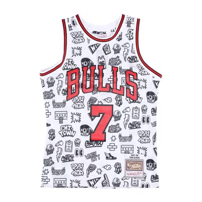 Mitchell & Ness Men's Basketball Tank Top Nba Doodle Swingman Jersey Hardwood Classics No 7 Toni Kukoc 1997-98 Chibu In White/original Team Colors