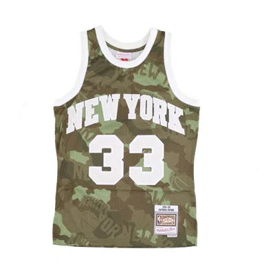 Mitchell & Ness Men's Basketball Tank Top Nba Ghost Green Camo Swingman Jersey Hardwood Classics No 33 Patrick Ewing In Camo/green