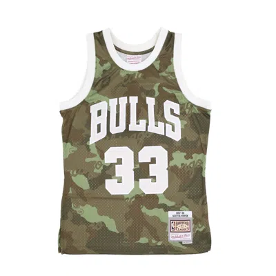 Mitchell & Ness Men's Basketball Tank Top Nba Ghost Green Camo Swingman Jersey Hardwood Classics No 33 Scottie Pippe In Camo/green