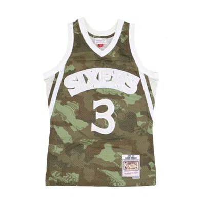Mitchell & Ness Men's Basketball Tank Top Nba Ghost Green Camo Swingman Jersey Hardwood Classicsno 3 Allen Iverson 1 In Camo/green