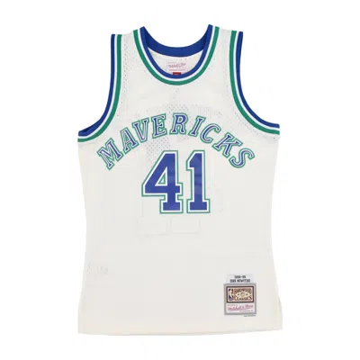 MITCHELL & NESS MEN'S BASKETBALL TANK TOP NBA OFF WHITE TEAM COLOR SWINGMAN JERSEY HARDWOOD CLASSICS 1998 NO 41 DIRK