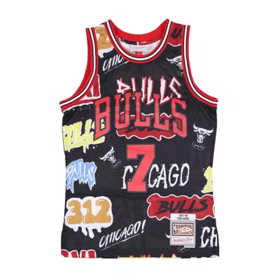 Mitchell & Ness Men's Basketball Tank Top Nba Slap Sticker Swingman Jersey Hardwood Classics No 7 Toni Kukoc 1997-98 In Black