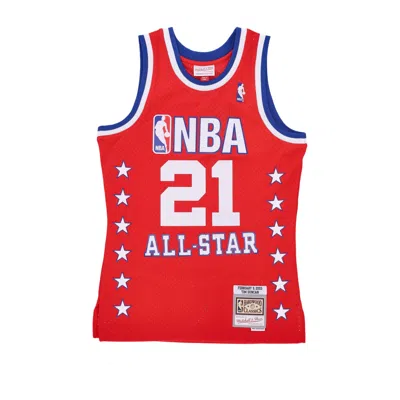 Mitchell & Ness Men's Basketball Tank Top Nba Swingman Jersey No 21 Tim Duncan Team West In Red