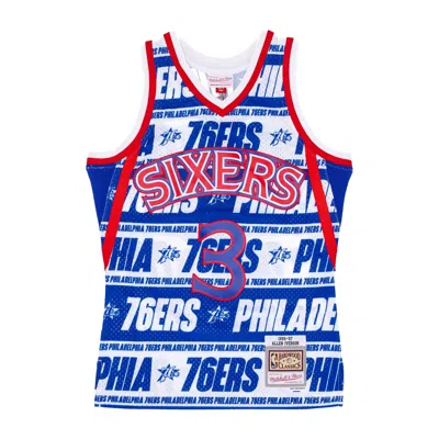 Mitchell & Ness Men's Basketball Tank Top Nba Teamwrap Swingman Jersey Hardwood Classics No 3 Allen Iverson 1996-97 In Blue